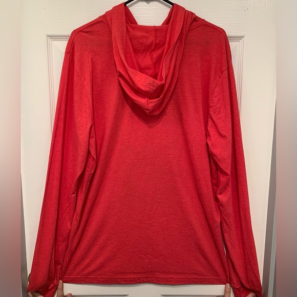 Men’s custom L Dutch Bros long sleeve red hoodie t-shirt with “Dutch Funk” logo. - Picture 2 of 10